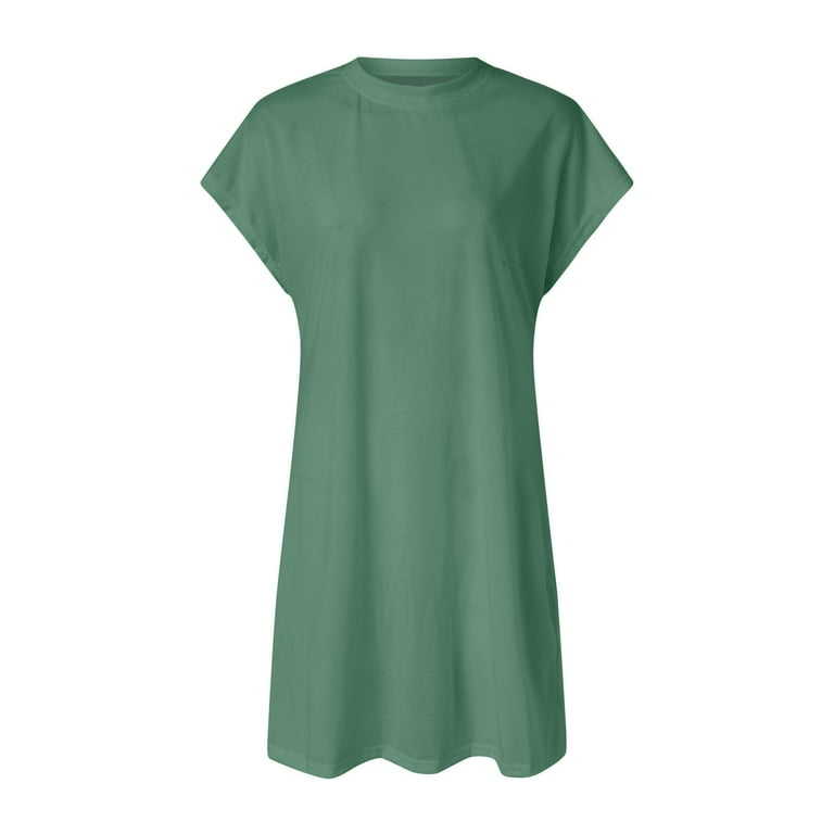 Womens Summer Short Sleeve T Shirt Dress Casual Slit Beach Mini Dress Tunic  Top Dress Peephole Dresses for Women Chambray Dress Cute Womens Dresses for  Summer Ladies T Shirt Dresses Long Sleeve