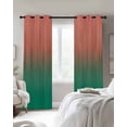 thumbnail image 3 of Red Green Ombre Blackout Curtains, Light Blocking Print Window Curtains, Modern Art Gradient Orange Thermal Insulated Window Drapes for Living Room Kitchen Cafe 2 Panels, 55"W x 39"L, 3 of 9