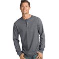 thumbnail image 1 of Hanes Mens Beefy-T Long-Sleeve Henley, L, Slate Heather, 1 of 2
