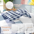 thumbnail image 2 of 3 Piece Navy Blue Plaid Duvet Cover Set Full Size, Microfiber Comforter/Quilt Cover with Corner Ties and 2 Pillowcases, Spring Farmhouse Buffalo Checkered All Season Soft Bedding with Zipper Closure, 2 of 8