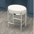 thumbnail image 3 of Gatco 1358 Oval White Leather Vanity Stool, Chrome, 3 of 3
