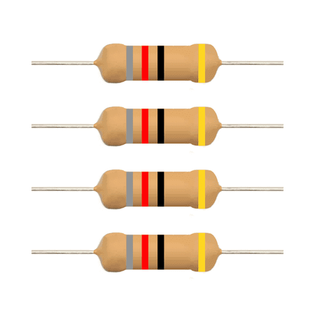 E5-Electronics Resistors Carbon Film 82 Ohm .5 Watt 5% Tolerance 20 Pieces