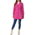thumbnail image 2 of INSPIRE CHIC Women's Coats Single Breasted Long Outerwear Winter Trench Coat S Hot Pink, 2 of 6