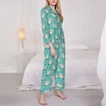 thumbnail image 3 of Balery Pig And Flower Conjunto de Pijama con Estampado para Mujer, Conjunto de Dos Piezas con Manga Larga, Ropa de Dormir Suave con Bolsillos, Pijamas Cómodos-Small, 3 of 7