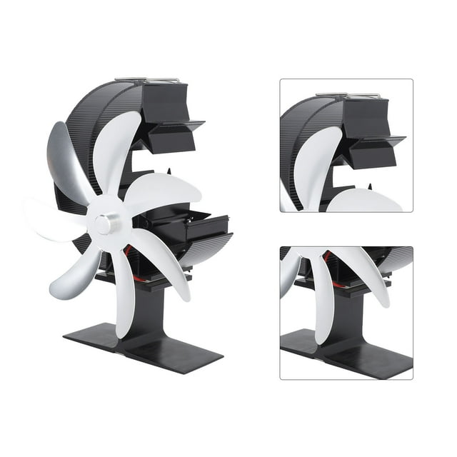 Heat Powered Stove Fan Heat Powered Fan Heat Powered Stove Fan Heat Powered Fan Moon Fanner Moon Model Thermal Power 7 Blade Aluminium Alloy for Garden Fireplace