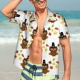 thumbnail image 7 of Gukieu Colorful maple leaf owl Print Men's Short-sleeved Shirts, Button-down Lapel Hawaiian Shirts, T-shirts, Beach Vacation Summer Casual Wear,X-Large, 7 of 7