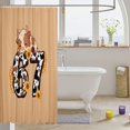 thumbnail image 3 of Manfei Kawaii Sunflowers Cattle Shower Curtain 72Wx72L,Number 67 Graphic Cow Print Bathroom Curtain,Beige White, 3 of 6