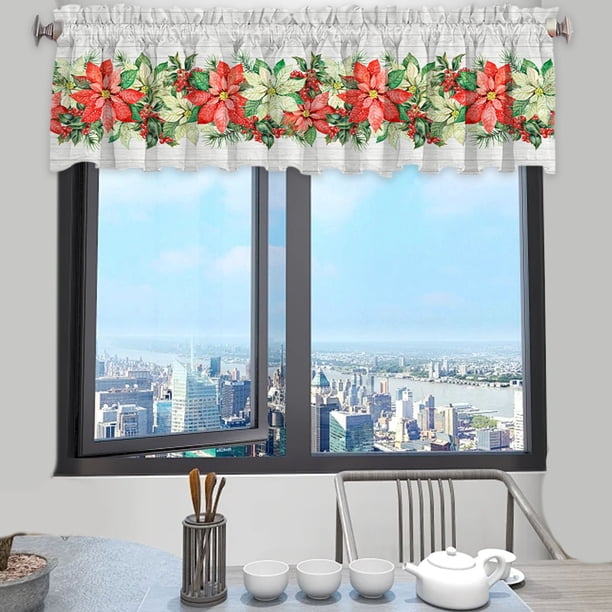 Imprescindible para Navidad 137X45Cm/53.9X17.7 Pulgadas. Exquisita Cortina Navideña para Ventanas. Decora Tu Ventana con El Espíritu Navideño.