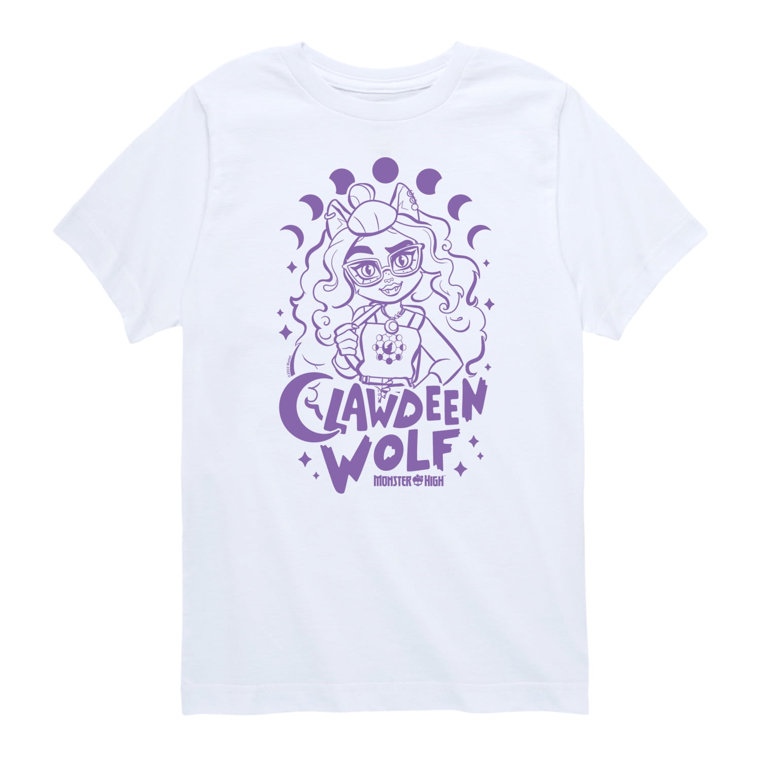 Women's Cat Moon Phases Graphic T-Shirt - Short Sleeve Fitted Tee, Soft & Trendy Casual Top