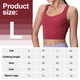 thumbnail image 2 of Ropa interior deportiva para mujer con almohadillas cruzadas en la espalda, camiseta de entrenamiento para mujer de sujeción media, color piel, burdeos y rojo, 2 of 6
