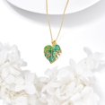 thumbnail image 5 of DOLIOX Flower Leaf Pendant Necklace Bohemian Enamel Jewelry for Women Sterling Silver Boho Vaction Jewelry, 5 of 10