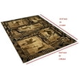 thumbnail image 4 of Lodge, Cabin Nature and Animals Area Rug - Nature Pattern Cabin Area Rug - Abstract, Chocolate Brown/Beige-Rabbit/Deer/Moose/Birds, 4 of 7