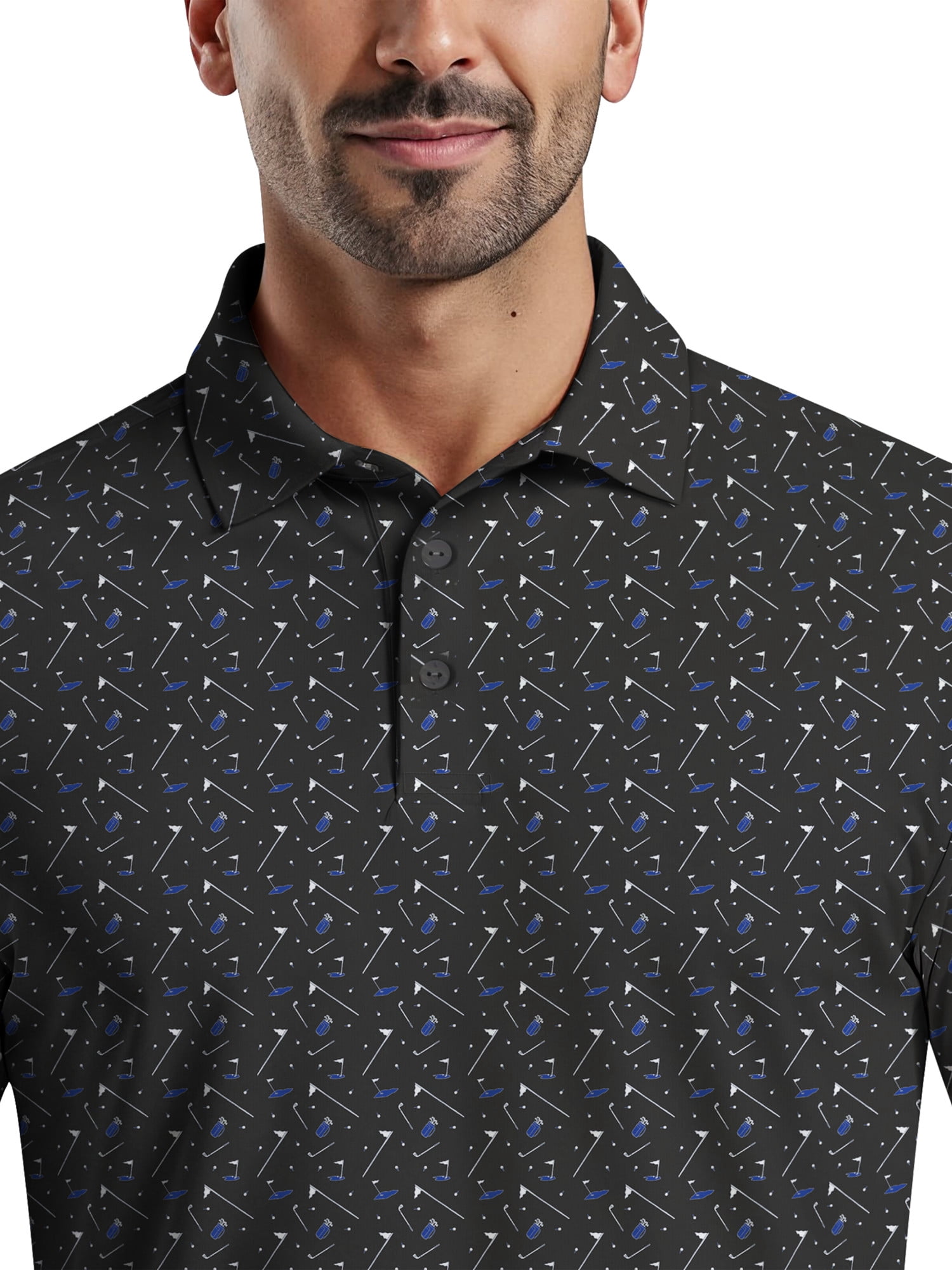Ben Hogan Men's & Big Men's Performance Golf Themed Short Sleeve Polo Shirt, up to 5XL