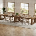 thumbnail image 3 of Tribesigns 86.61-inch Extra Long Dining Table for 6-8, Farmhouse Narrow Kitchen Table with Sturdy Legs, for Living Room, Dining Room, Walnut, 3 of 8
