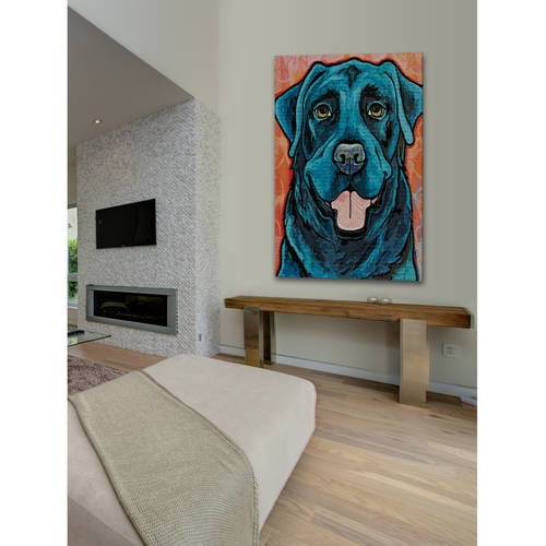 Marmont Hill - "Black Lab" by Stephanie Gerace Painting Print on Wrapped Canvas