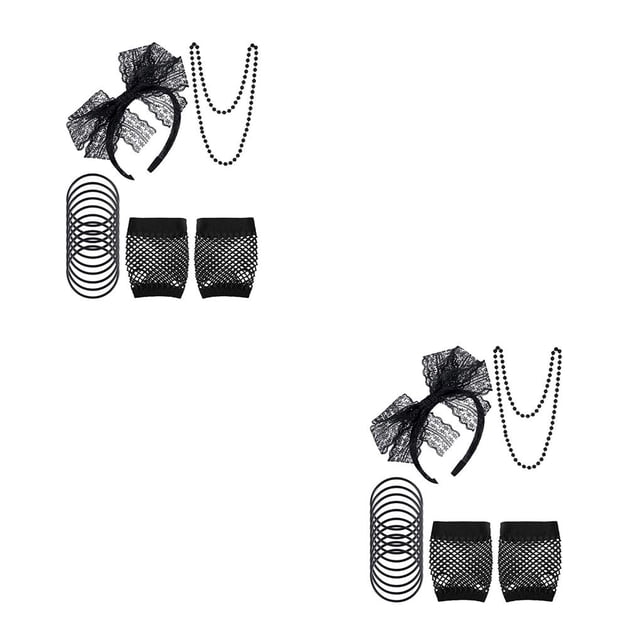 Matsuzay 1 juego de disfraces estilo retro 80s trajes cómodos accesorios de cosplay ropa de propósito especial estilo 1 negro estilo 1 negro 2Conjunto