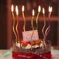 thumbnail image 1 of 6pcs Curve Candles Birthday Candle Party Cake Decoration Threaded Pencil Candle, 1 of 7