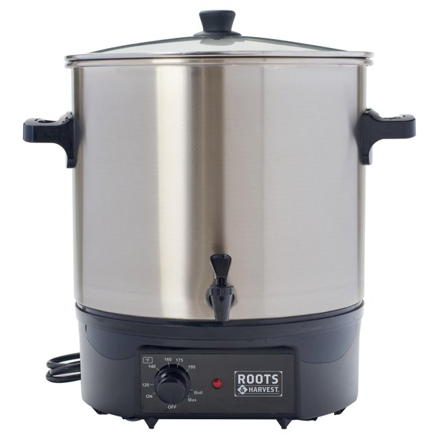 Envasadora eléctrica para baño Roots & Harvest 27L de acero inoxidable