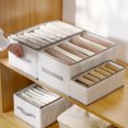 thumbnail image 2 of Pack of 3 Wardrobe Clothes Organiser,Clothes Storage Organiser Box for T-Shirt, Underwear, underpants,Shirts,Socks,Jeans, Trousers,Storage Boxes, Drawer Box in Wardrobe（White,M), 2 of 7