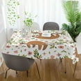 thumbnail image 7 of GZHJMY Cute Sloth Square Tablecloth, Waterproof Stain Wrinkle Resistant Washable Polyester Table Cover for Picnic Dinner Holiday Kitchen Party Decor, 54 x 54 in Home Decor, 7 of 7