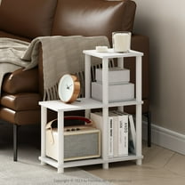 Turn-N-Tube Accent Decorative Shelf, White/White