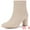 Beige, variant on DARING DIVA Square Toe Dressy Boot Block Heels Ankle Boots Black 9