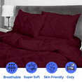 thumbnail image 3 of EASYCOT 800 TC Soft 100% Egyptian Cotton 5 Pieces Pinch Pleated Duvet Cover Set Wine , Full/Queen (90x90), 3 of 6