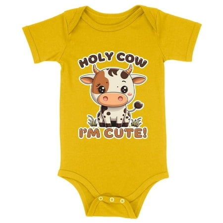

Holy Cow Baby Jersey Onesie - Kawaii Baby Bodysuit - Cartoon Baby One-Piece