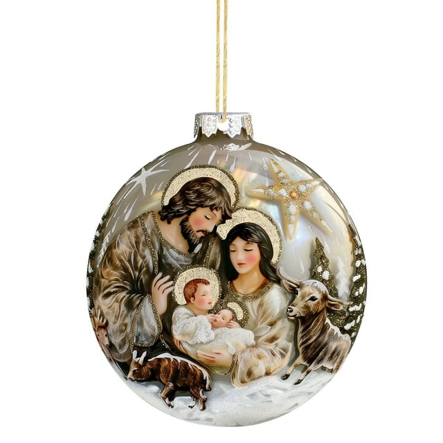 ZENGHUIJ Christmas Stereo Nativity Blessing Pendant Nativity Acrylic Car Pendant