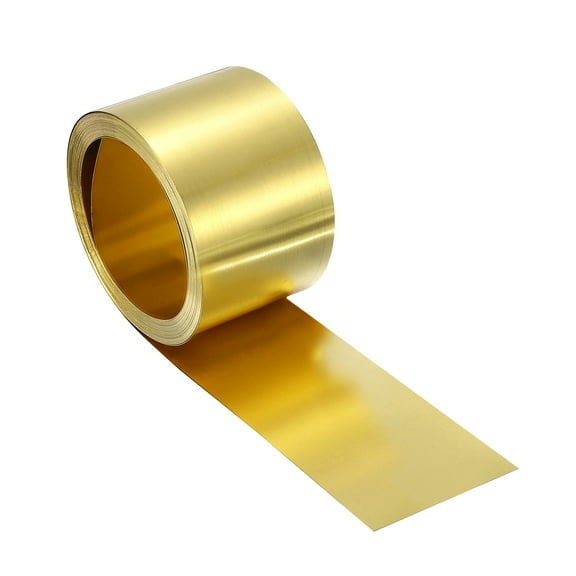 Brass Sheet Roll, 0.05 x 30 x 3000mm Metal Flashing Brass Foil Roll, Gold