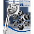 thumbnail image 2 of High Pressure Handheld Shower Head VMASSTONE 7-Spray Setting Showerhead Kit with 59" Stainless Steel Hose and Adjustable Mount for Showering Enjoyment Even at Low Water Flow (HM-002 Chrome), 2 of 7