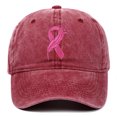 thumbnail image 4 of HJYCHN Mens Hats Unisex International Awareness Day Ribbon Embroidered For Outdoor Sports Hop Hat Letters Womens Baseball Caps Red One Size, 4 of 4