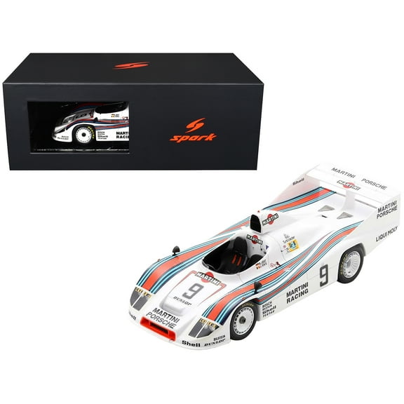 Porsche 908/80 #9 "Martini Racing" 2nd Place "24 Hours of Le Mans" (1980) with Acrylic Display Case 1/18 Model Car by Spark