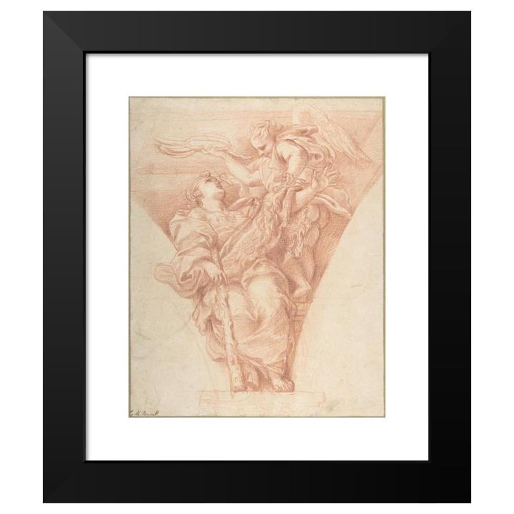Carlo Maratti 15x18 Black Modern Framed Museum Art Print Titled - Virtue Crowned by Honor (1670-76)