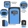 thumbnail image 2 of Caja de llaves montada en la pared con código de 4 dígitos, caja fuerte impermeable para llaves, caja de seguridad para llaves combinadas para el hogar, garaje, escuela - azul JFHHH pequeña, 2 of 5
