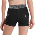 thumbnail image 4 of YiZYiF Kids Girls Glittery Shorts Elastic Sparkly Party High Waist Dance Shorts Athletic Gymnastics Black 14, 4 of 6