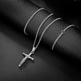 thumbnail image 3 of Crucifix Cross Necklace for Men Women, Christian Jewelry with Jesus Pendant, Religious Faith Chain for Daily Wear and Gift, 3 of 8
