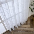 thumbnail image 4 of JCDY 2 Panels White Embroidered Floral Sheer Curtains 63-96 inches Length for Bedroom Study Room Kitchen Living Room Grommet Yarn Window Drapes,Transparent Light Weight Soft Window Treatment Curtains, 4 of 10