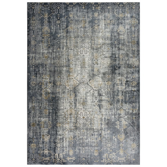 Rizzy Rugs Emerge Area Rug EMG925 Gold/Charcoal Faded Shaded 3' 11" x 5' 6" Rectangle