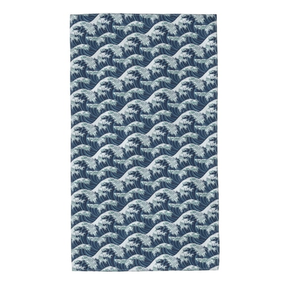 Fuzoiu A Japanese Great Wave Print Bathroom Hand Towel,Premium Microfiber Towel 27.5x16in,Soft Towel for Home Hotel Gym Laundry Room Bathroom