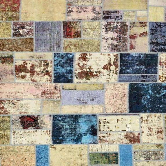 Ahgly Company Machine Washable Indoor Square Abstract Ash Gray Area Rugs, 7' Square