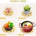 thumbnail image 5 of SKYSONIC 2 pcs Sunflower Leaves Floral Pot Holders Trivets, Heat Resistant Trivets,Yellow White Stripes Cotton Thread Weave Mats for Hot Pads Pans Pot Bowl Teapot, 5 of 7