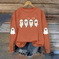 thumbnail image 5 of Halloween Sweatshirts for Womens Crewneck Ghost Printed Shirts Fall Winter Long Sleeve Sweaters Casual Blouses Loose Sweatshirt Pullover Top Halloween Costumes, 5 of 8