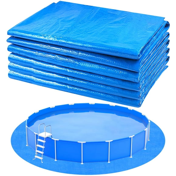 Tela redonda para piscina YEXEXINM de 11 pies, material de polietileno azul