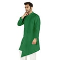 thumbnail image 4 of Atasi Casual Solid Long Sleeve Cotton Kurta For Indian Mens Mandarin Collar Irregular Hem Ethnic Shirt, 4 of 7