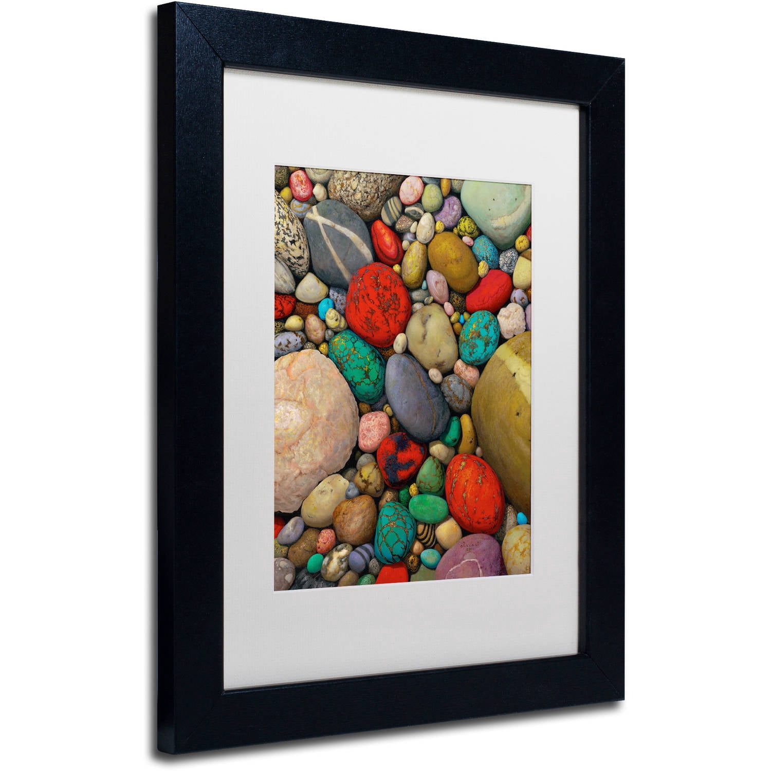 Trademark Fine Art "Shallows of Treasure Creek" Canvas Art by Stephen Stavast, White Matte, Black Frame