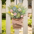 thumbnail image 2 of Spring Door Wreath with Easter Eggs Wall Hanging Basket Plastic Simulation Flower 1 Pc for Porch Farmhouse Home Spring Decor, 2 of 8