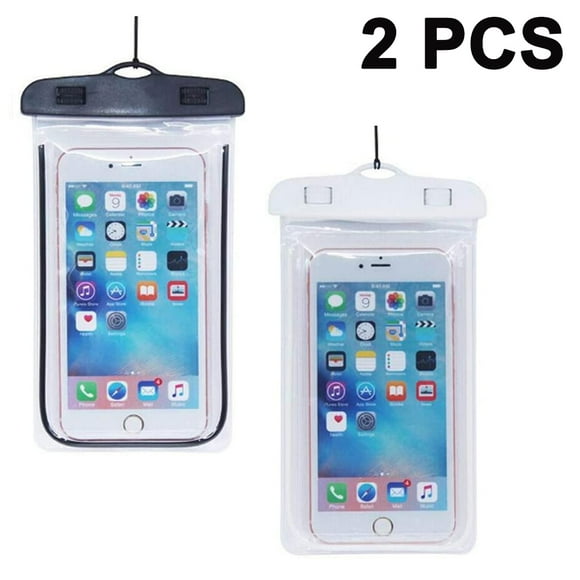 2 Pack Waterproof Phone Case Universal Cellphone Dry Bag Pouch , up to 6.”, Durable Underwater Case with Neck Strap for Pool Beach