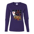 thumbnail image 2 of Wild Bobby, California Republic Cali Bear Pop Culture Womens Graphic Long Sleeve T-Shirt, Purple, X-Large, 2 of 3