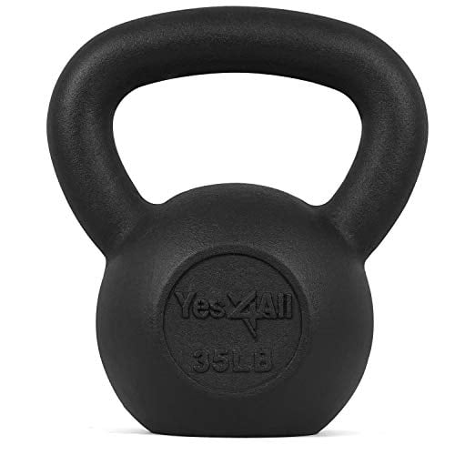 Juego de PESAS RUSAS Yes4All de hierro fundido macizo 16 kg negro KJ24